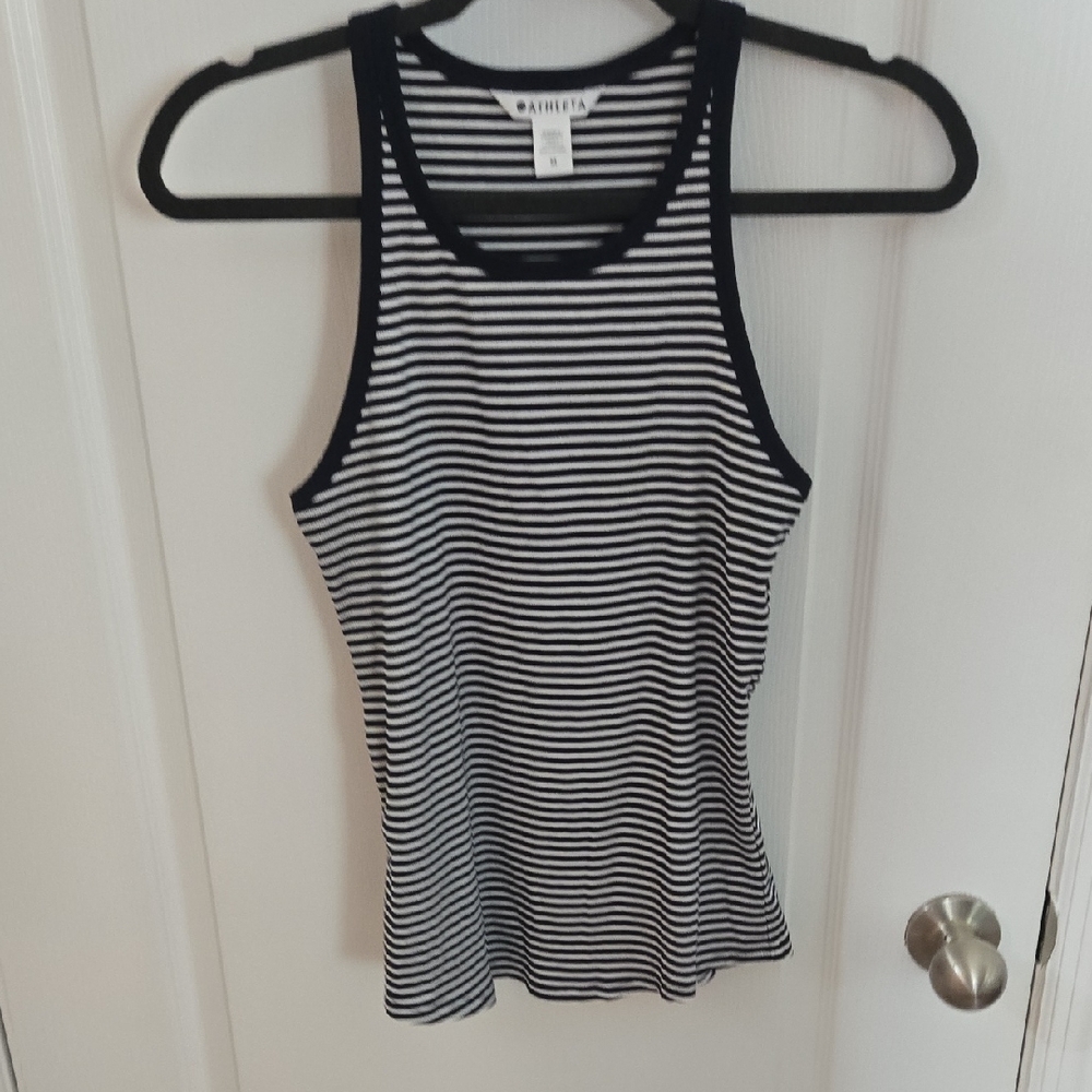 Athleta Signature Rib Tank Navy And White Stripe, Worn 1x, Medium